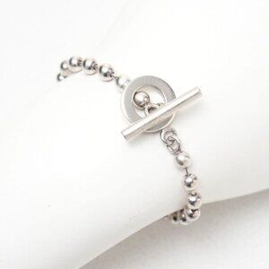 Gucci Bracelet Size 18 Silver 925 Ball Chain Ra4400